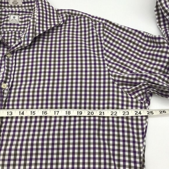 Peter Millar Shirt Mens‎ Large Button Up Long Sleeves Purple Check Preppy Office - Picture 9 of 9